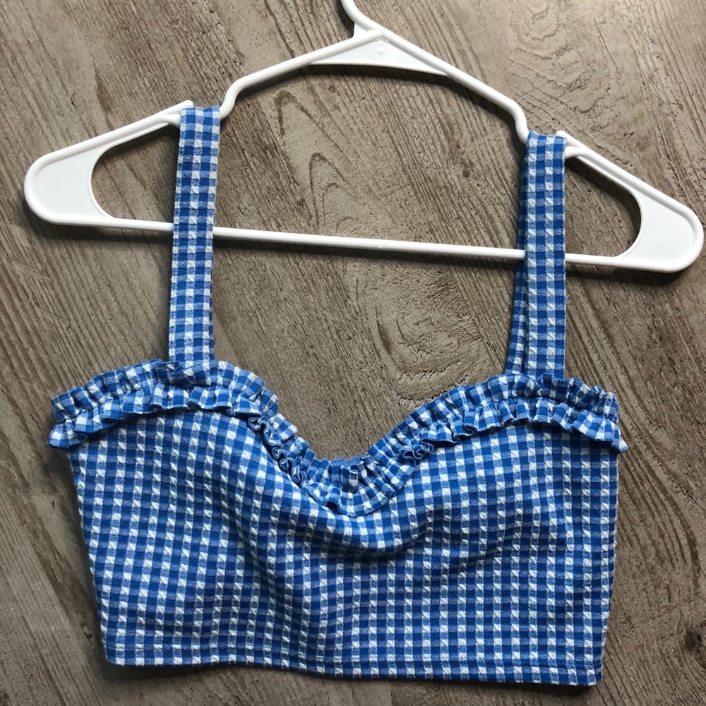 UO checked crop top